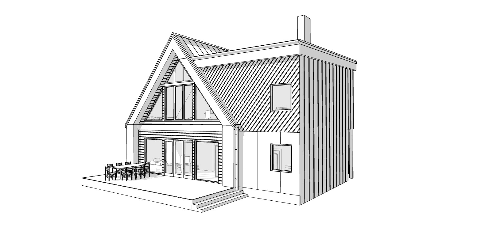 43’x29’ Cozy A-Frame Cabin, 3-Beds, 4 Baths, Garage, 1775SF PDF Download