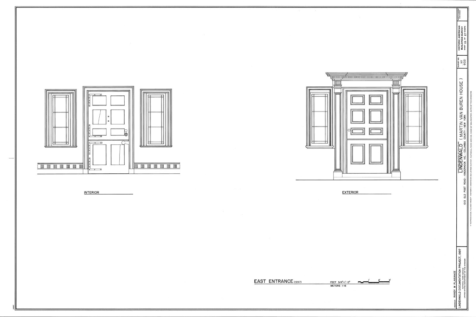 Italianate Victorian home of President van Buren, detailed architectural plans