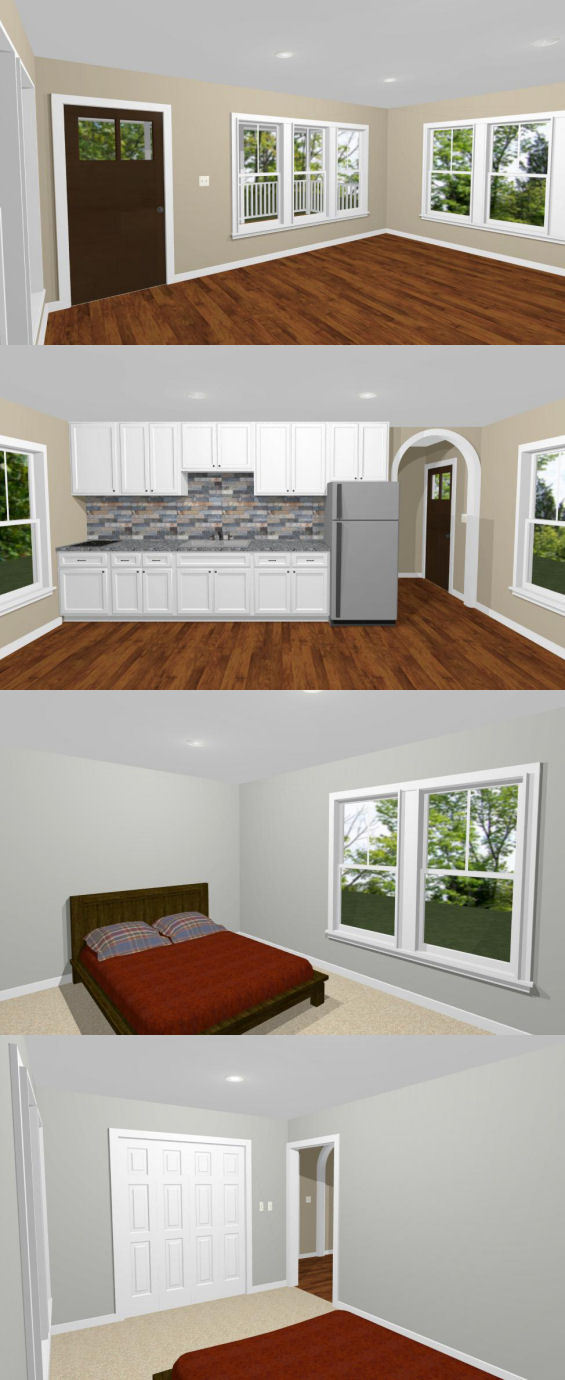 18×30 Tiny House — 540 sq ft — PDF Floor Plan – Model 4A
