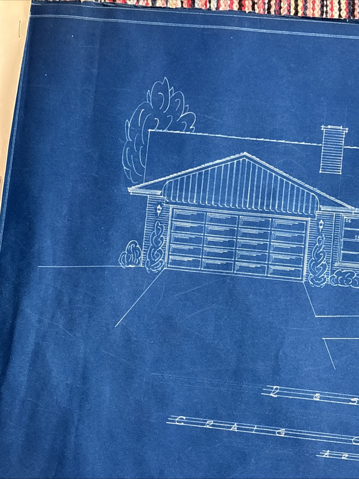 Vintage 1950s Original Blueprints Set – Mid Century Ranch House