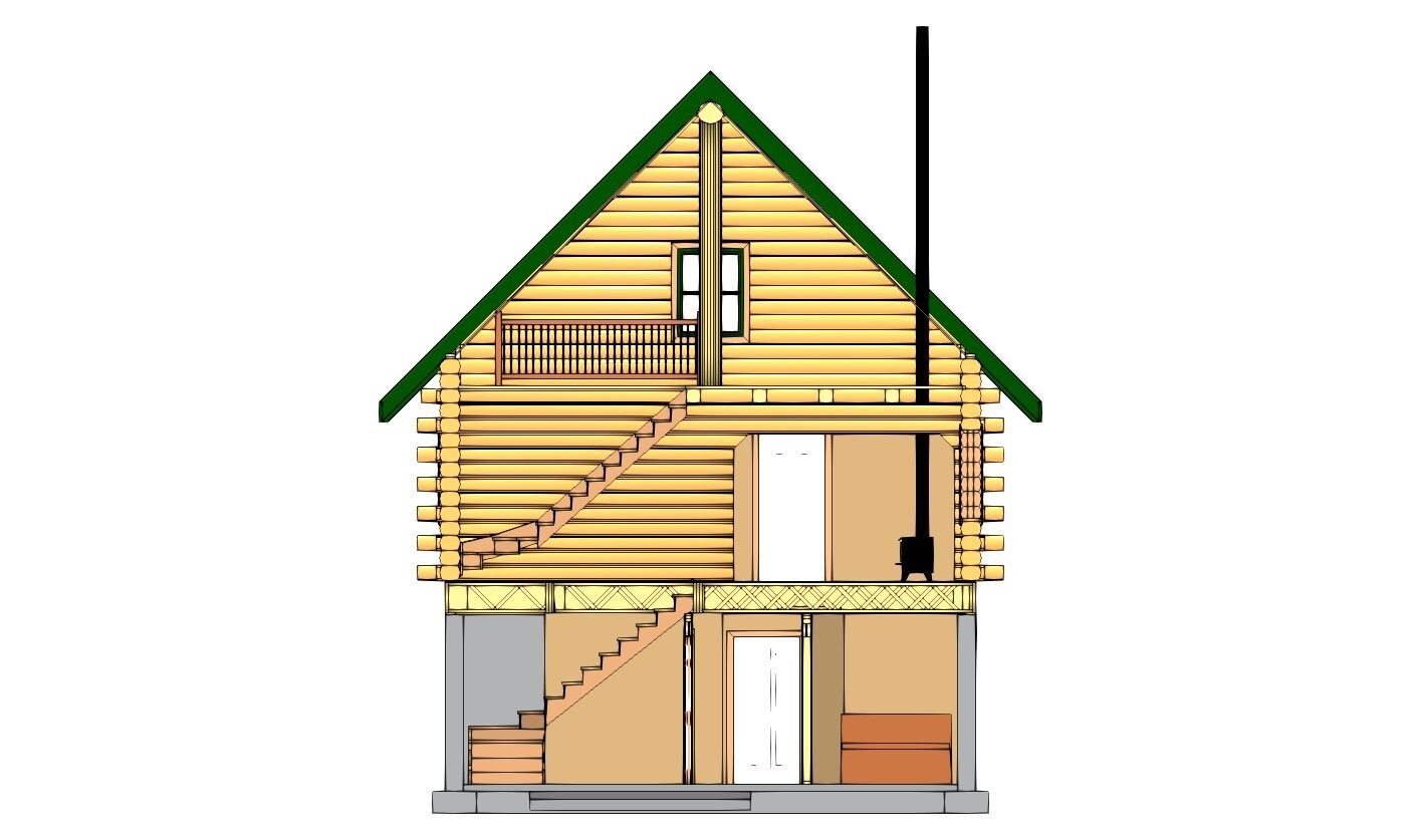 16′ x 30′ White Pine D-Log Cabin with Porch Package – WHOLESALE Price
