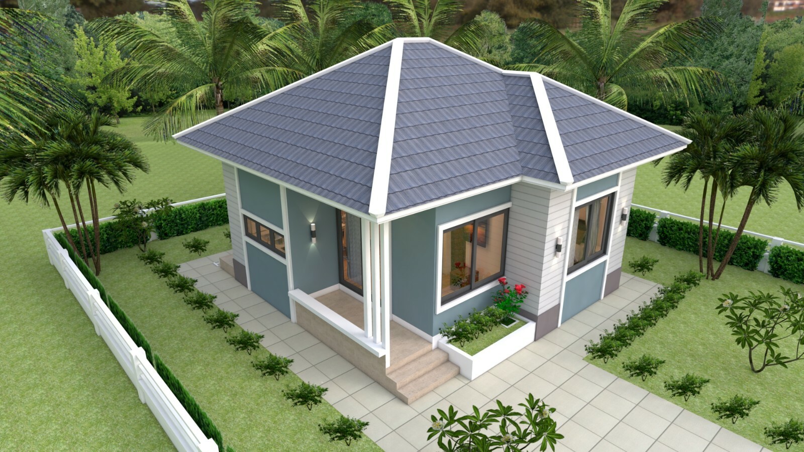 24×24 Feet Small House Plans 7×7 Meter 2 Bedrooms Hip Roof (A4 Hard Copy)