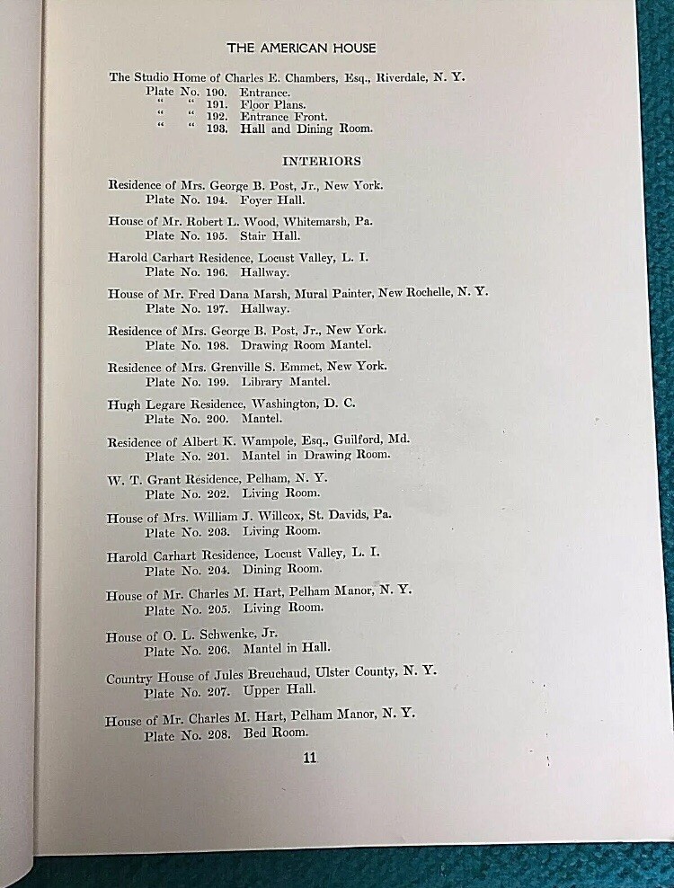 1922 Book : THE AMERICAN HOUSE «Architect» FLOOR PLANS & ILLUSTRATIONS @ Keefe