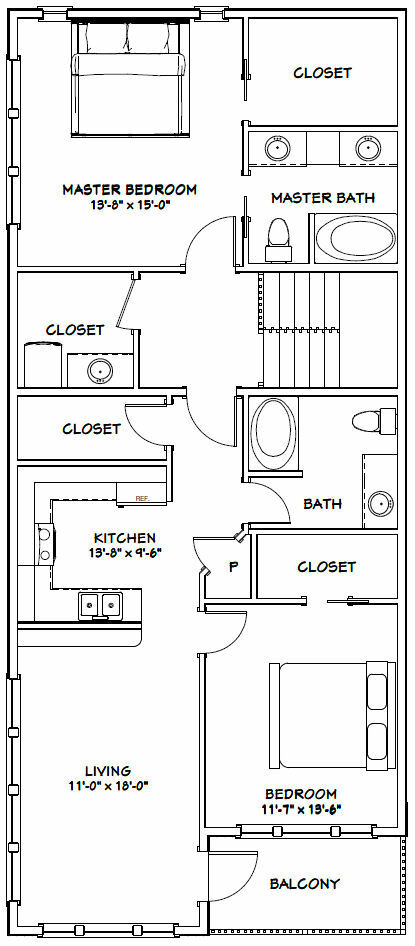60×50 Apartment with 2-Car 2-RV Garage – PDF FloorPlan – 1,694 sqft – Model 1