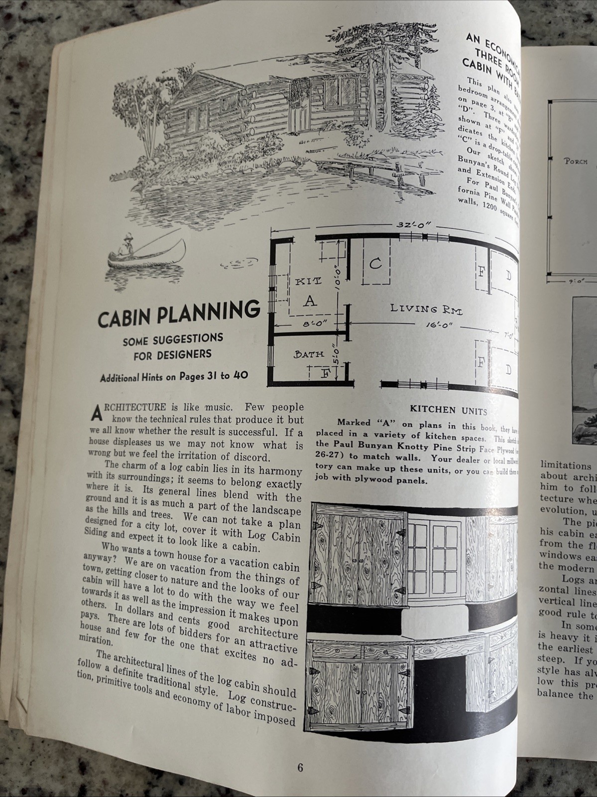 Vintage 1937 Paul Bunyan Log Cabin Plan Guide Cinder Cone Dance Hall Standish CA