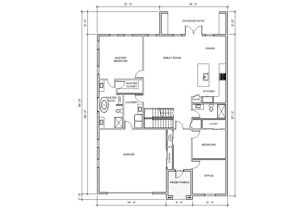 Luxury Mediterranean House Plan Design – 4 Bed 3 Bath – Drawings Blueprints