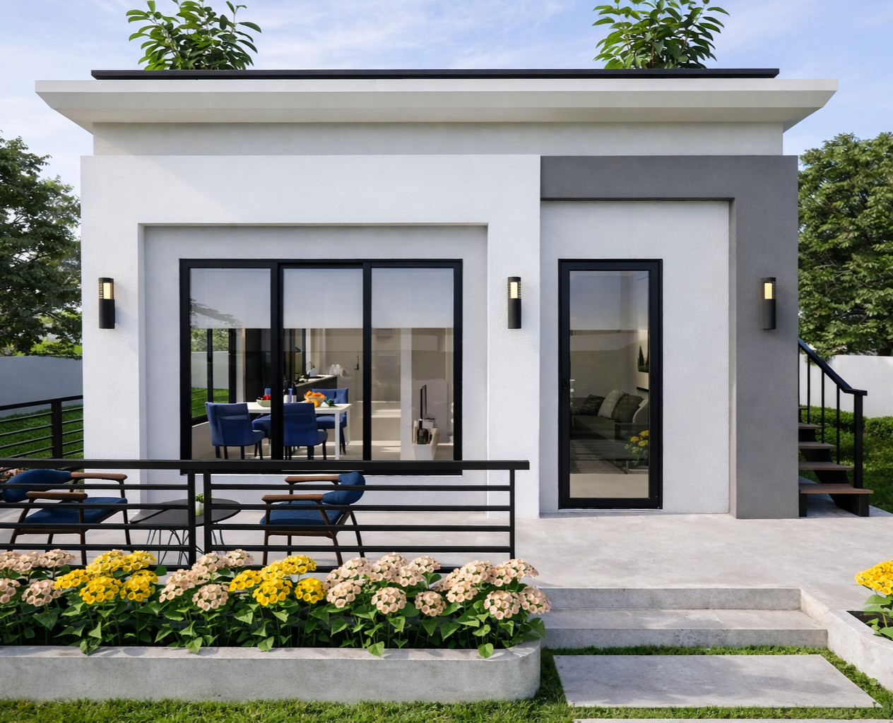 21×33 Feet Small House Plan 6.5×10 Meter 2 Beds 1 Bath Terrace PDF &A4 Hard Copy
