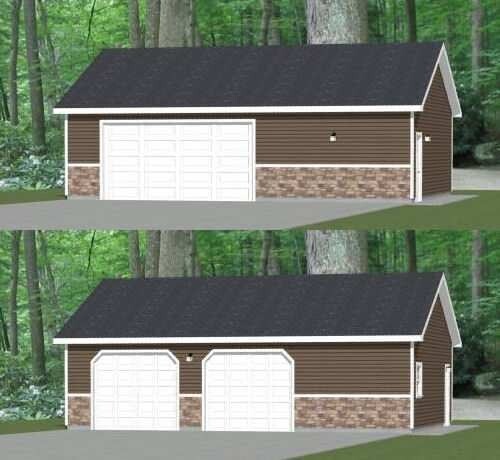 36×26 2-Car Garage — 936 sq ft — PDF Floor Plan — Model 1
