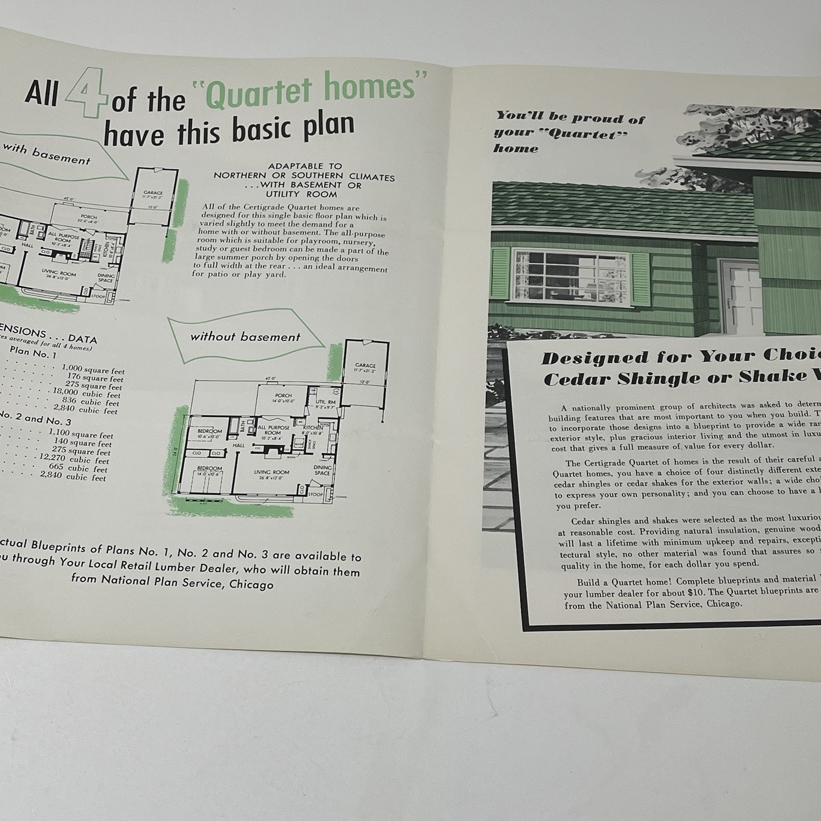 1960s The Certigrade Quartet Of Homes House Home Blueprint Plan Catalog Brochure