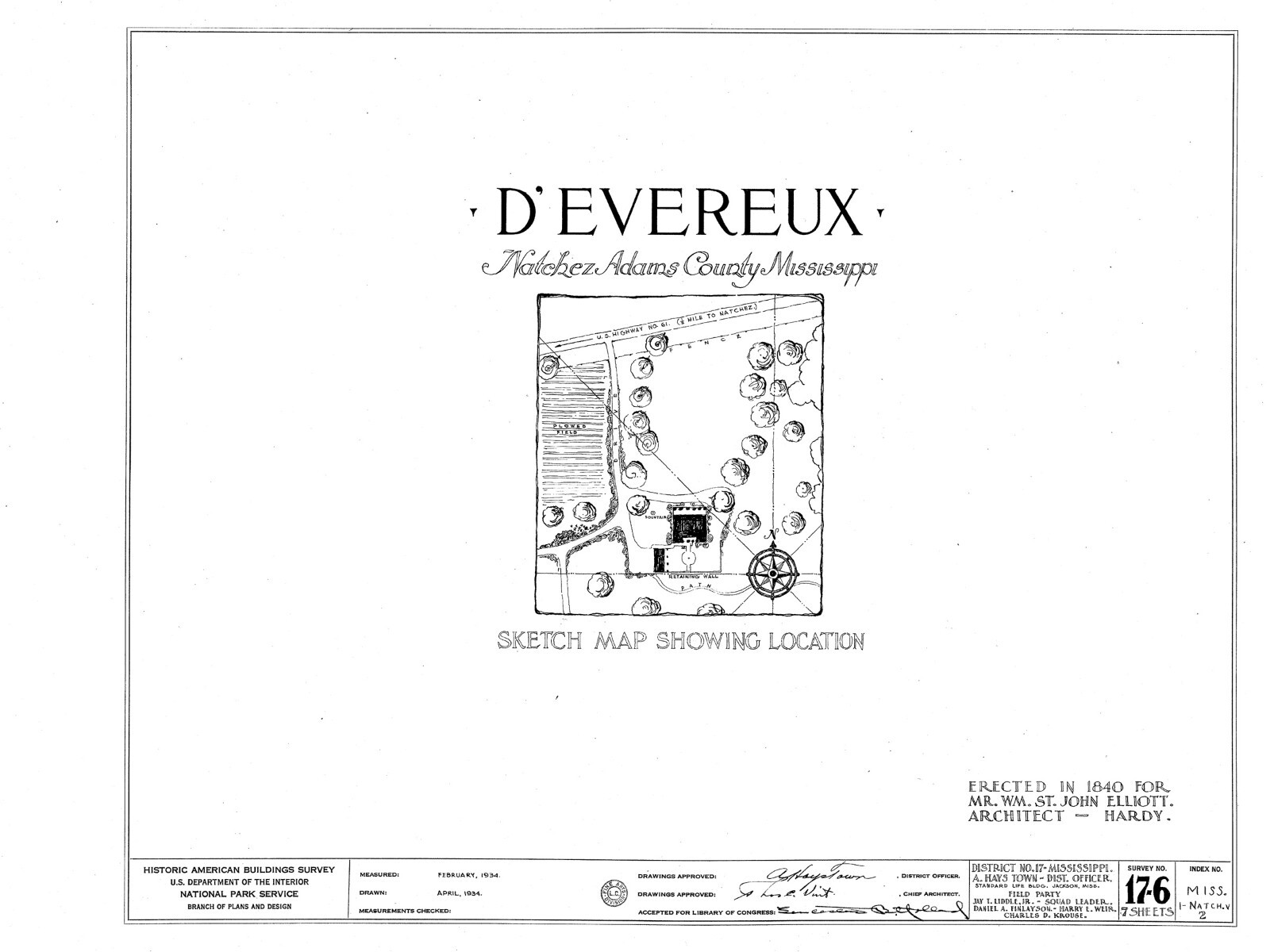 d’Evereux, a Southern Style Plantation House, printed architectural house plans