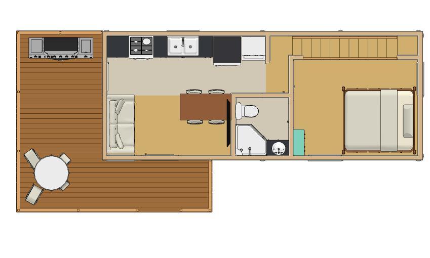 567sqft-12’x31′ – 2bedrms1baths w/loft–Tiny House – ala cart
