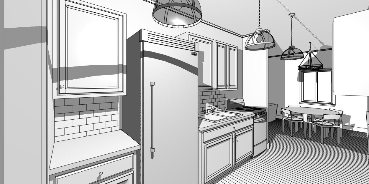 ADU house Construction Plans 648 square feet with outdoor deck.