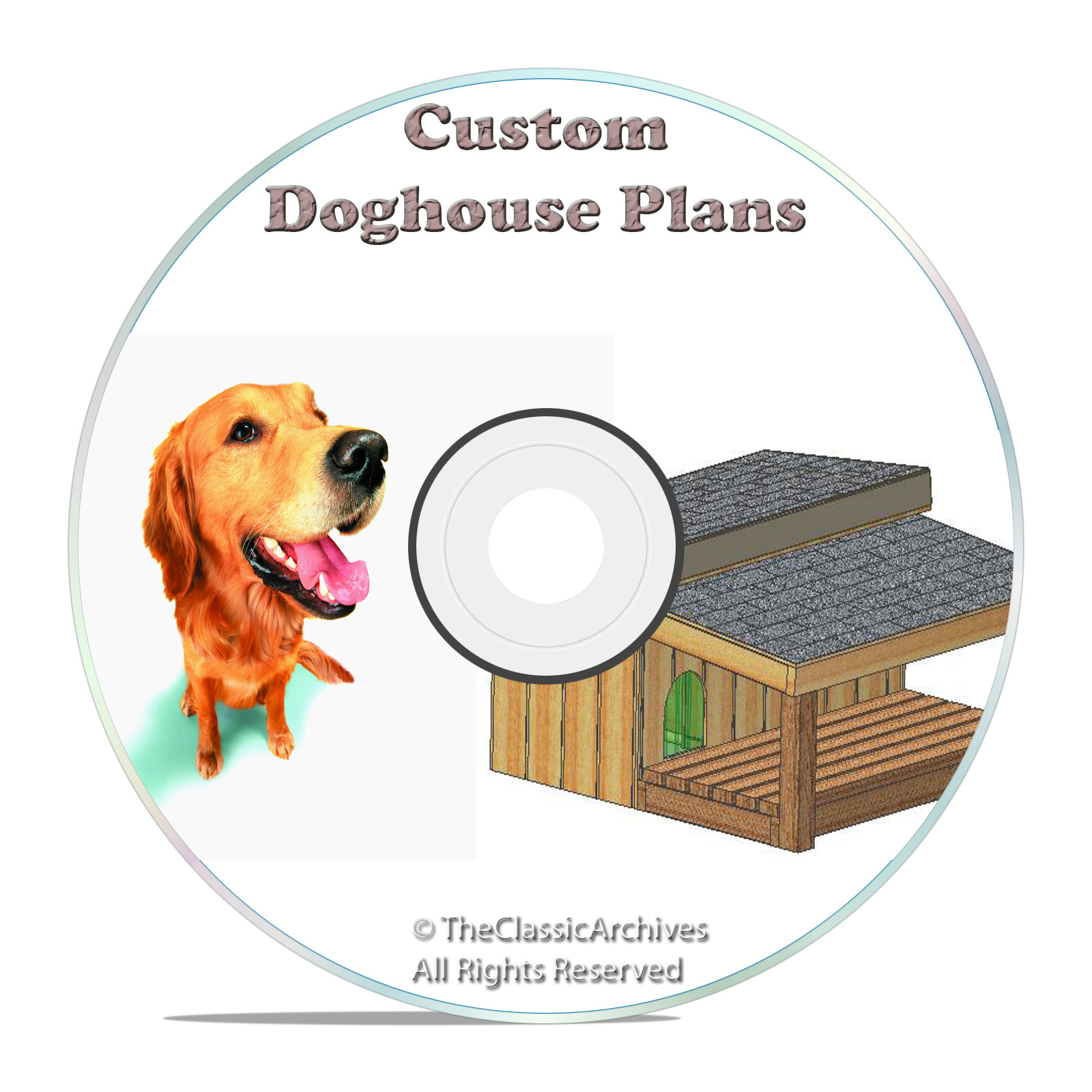 PORTABLE DOG HOUSE PLANS, REMOVABLE ROOF, LARGE DOG, WITH COVERED PORCH PLANS CD
