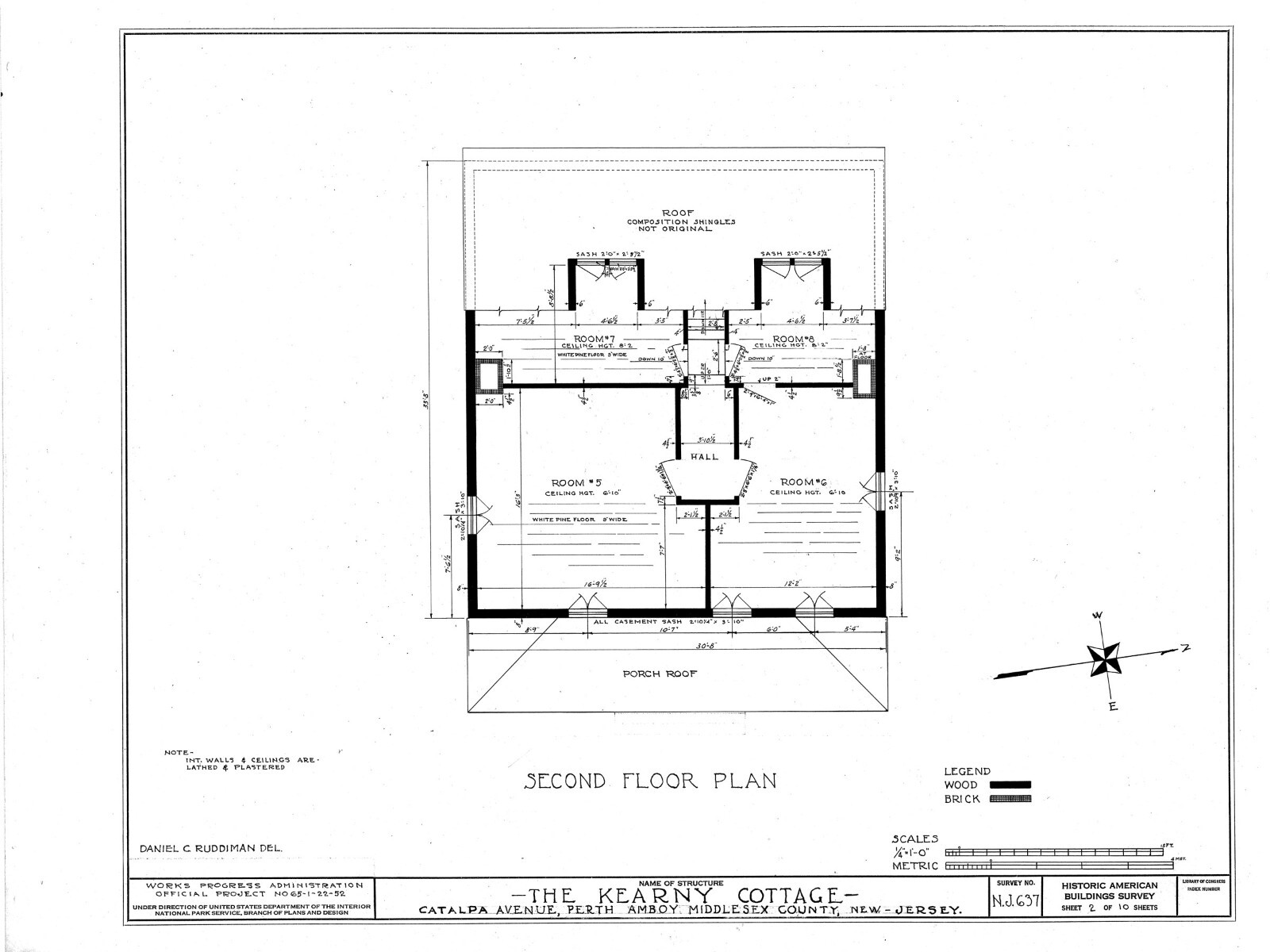 Plans for a Saltbox style Colonial home, Kearney Cottage, 1784, 2-3 bedrooms