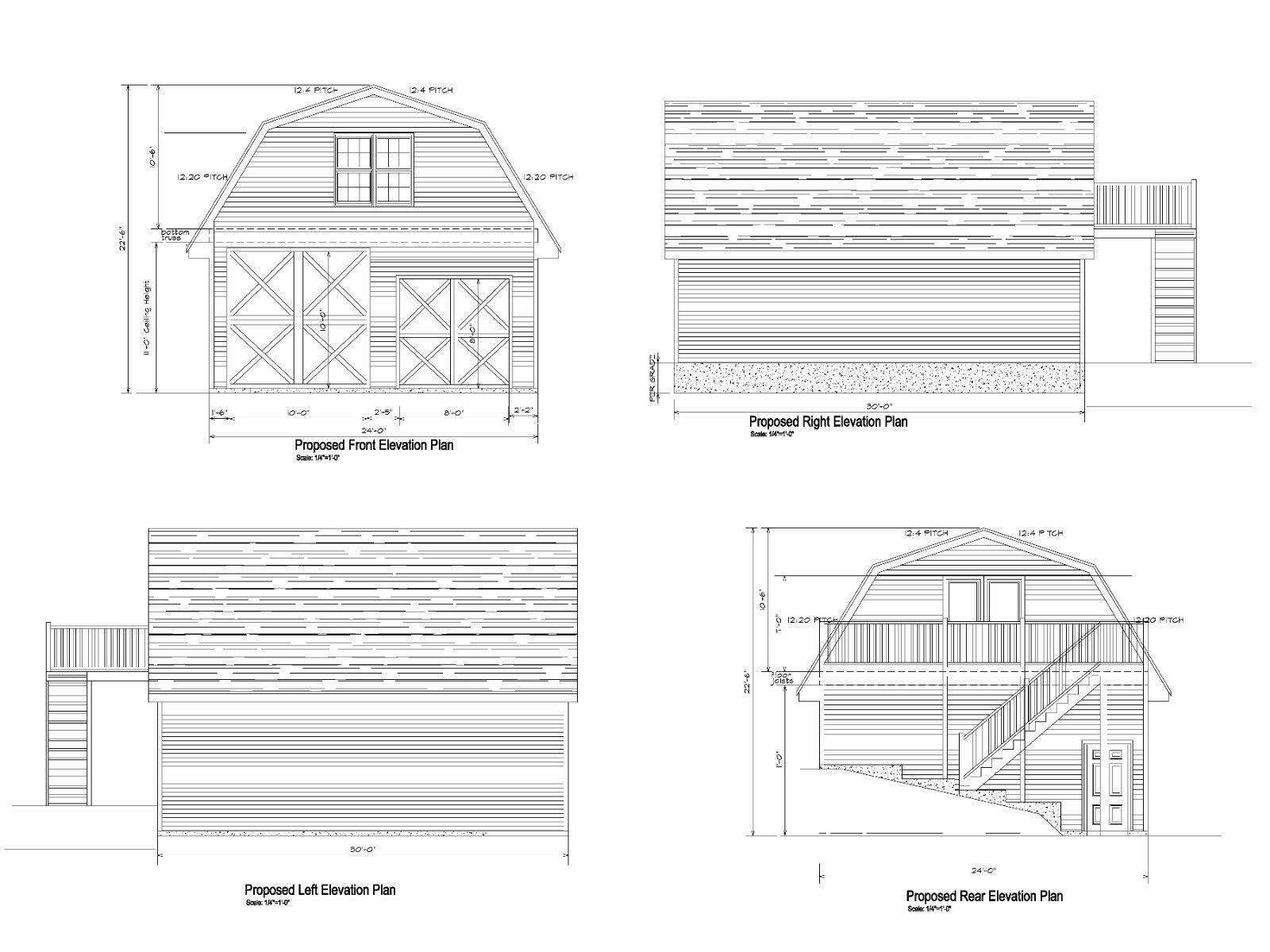 24X36 GARAGE PLANS GAMBREL . 36X24 GAMBREL 20-2436-GMB-8
