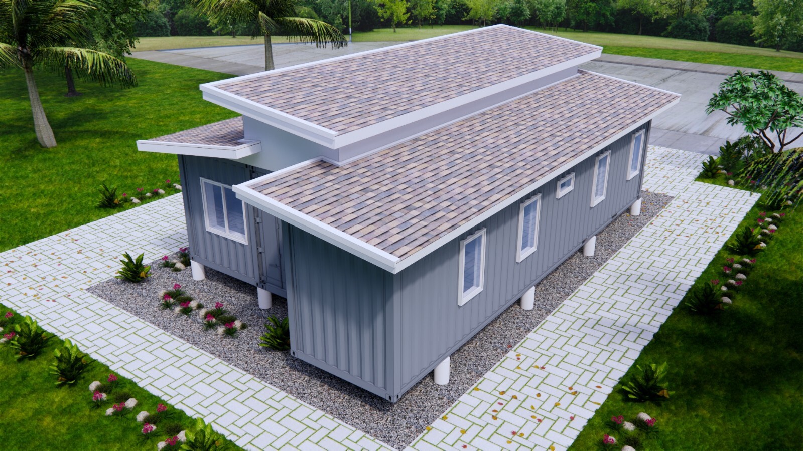 3 High Cub Container 24×40 Feet 2 Beds 1 Bath Shed Roof PDF (A4 Hard Copy)