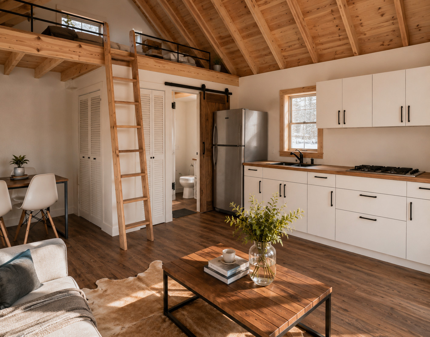 320SF Cabin w/ Loft DIY Plans – 16′ x 20′ Tiny House Build Instructions PDF