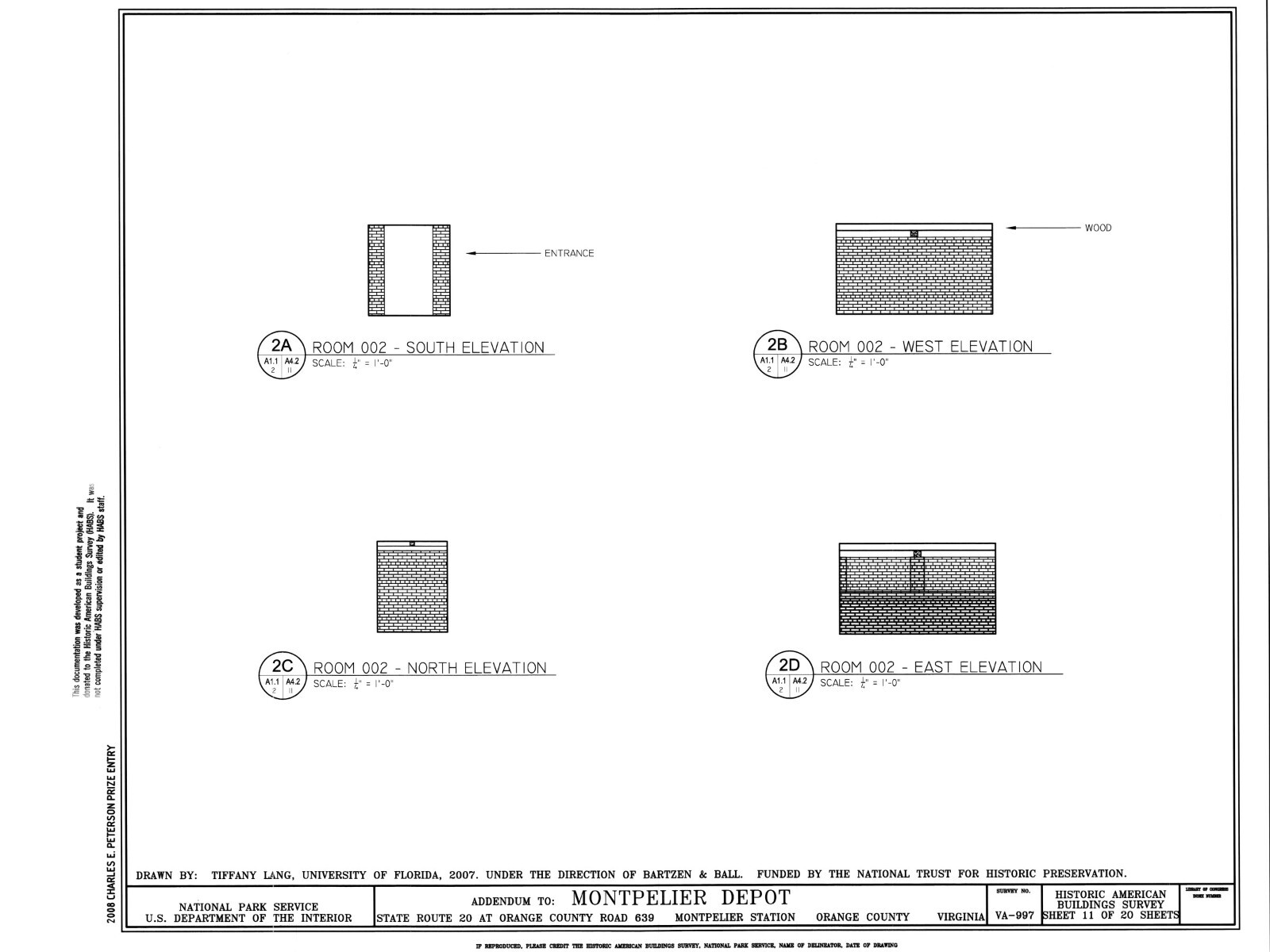 Southern Railroad Station, Montpelier, VA, architectural drawings, large set