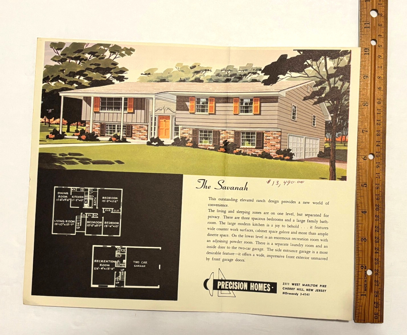 Vintage 1950s Cherry Hill NJ 13 Precision Homes Elevations Floor Plans Prices
