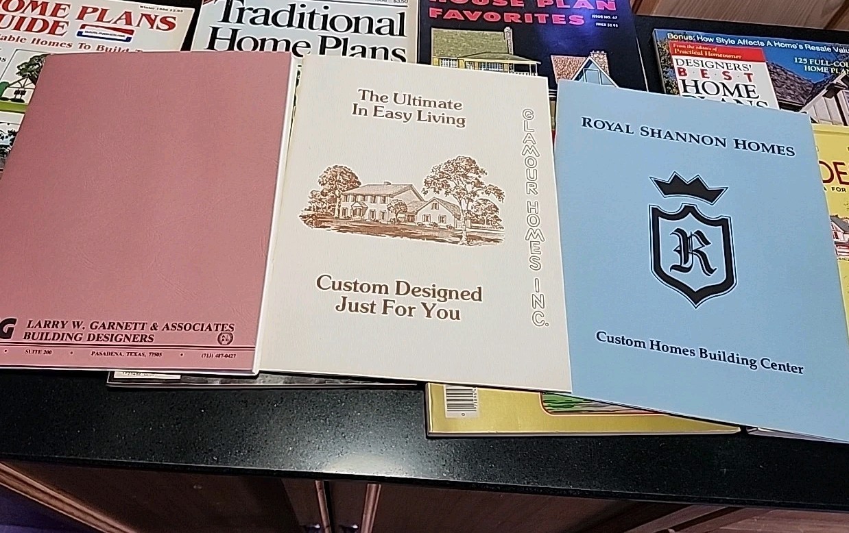 Vintage 1980s Home Plans & Design Magazines Lot Of 9 Plus 3 Brochures.