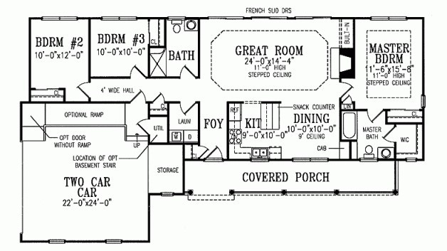 House Plan HOMEPW03307 1480 Square Foot 3 Bedroom 2 Bathroom Country Home