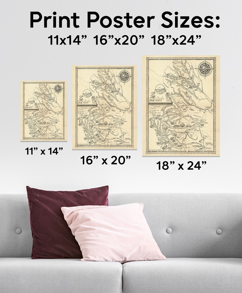 Philmont Scout Ranch Vintage Map 1948 Cimarron New Mexico Trail Plan