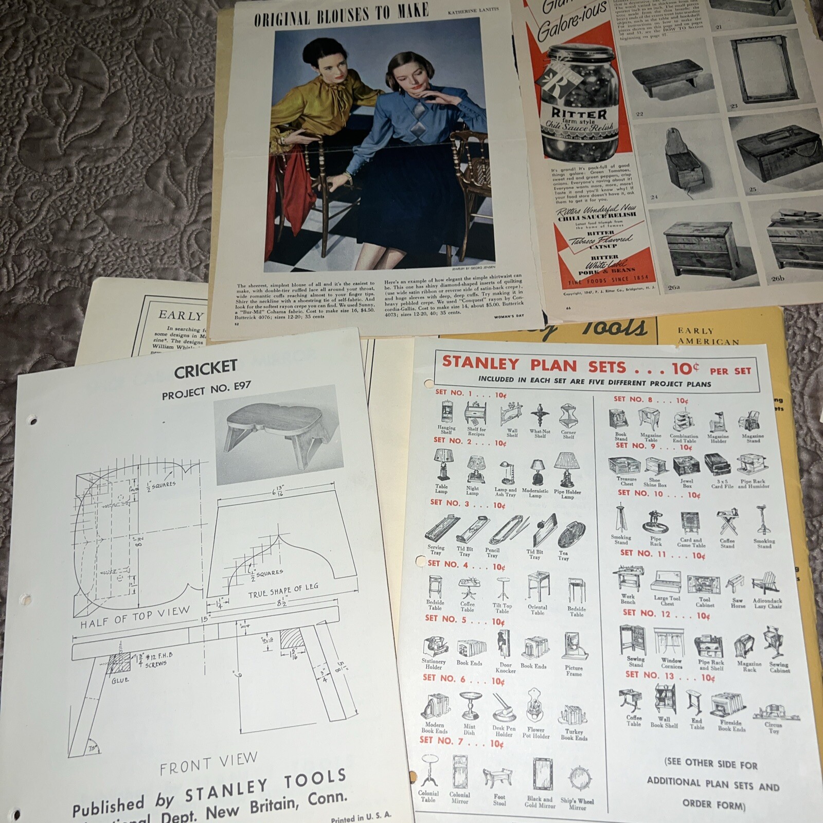 VTG 1948 Stanley – Early American Designs Booklet Series A & B – 30 Total Plans+