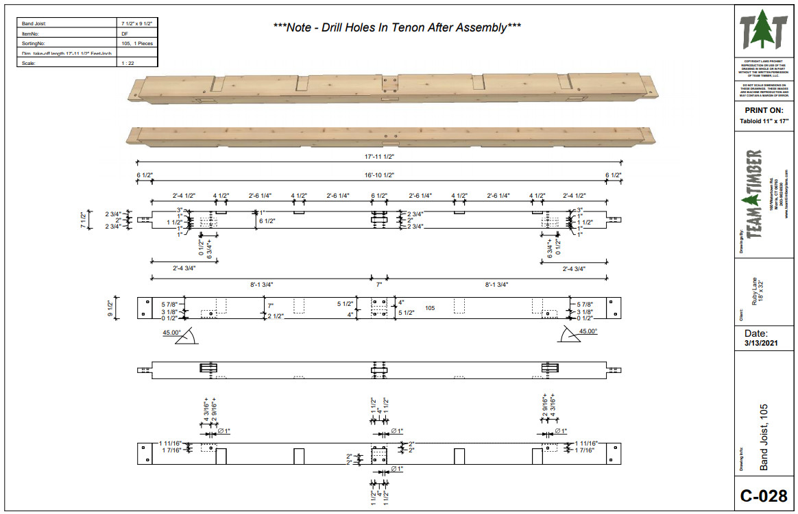 18′ x 32′ Timber Fame Cabin Full Plan Set