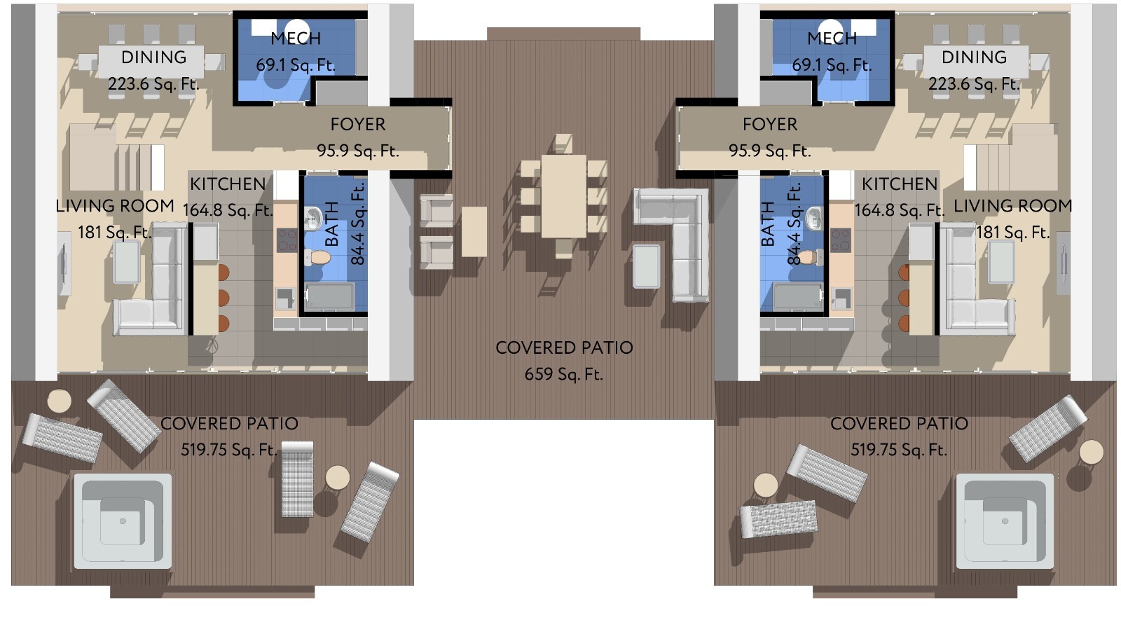 86’x45’ 6 Beds, 4 Baths Double A-Frame House Architecture Build Plans PDF.