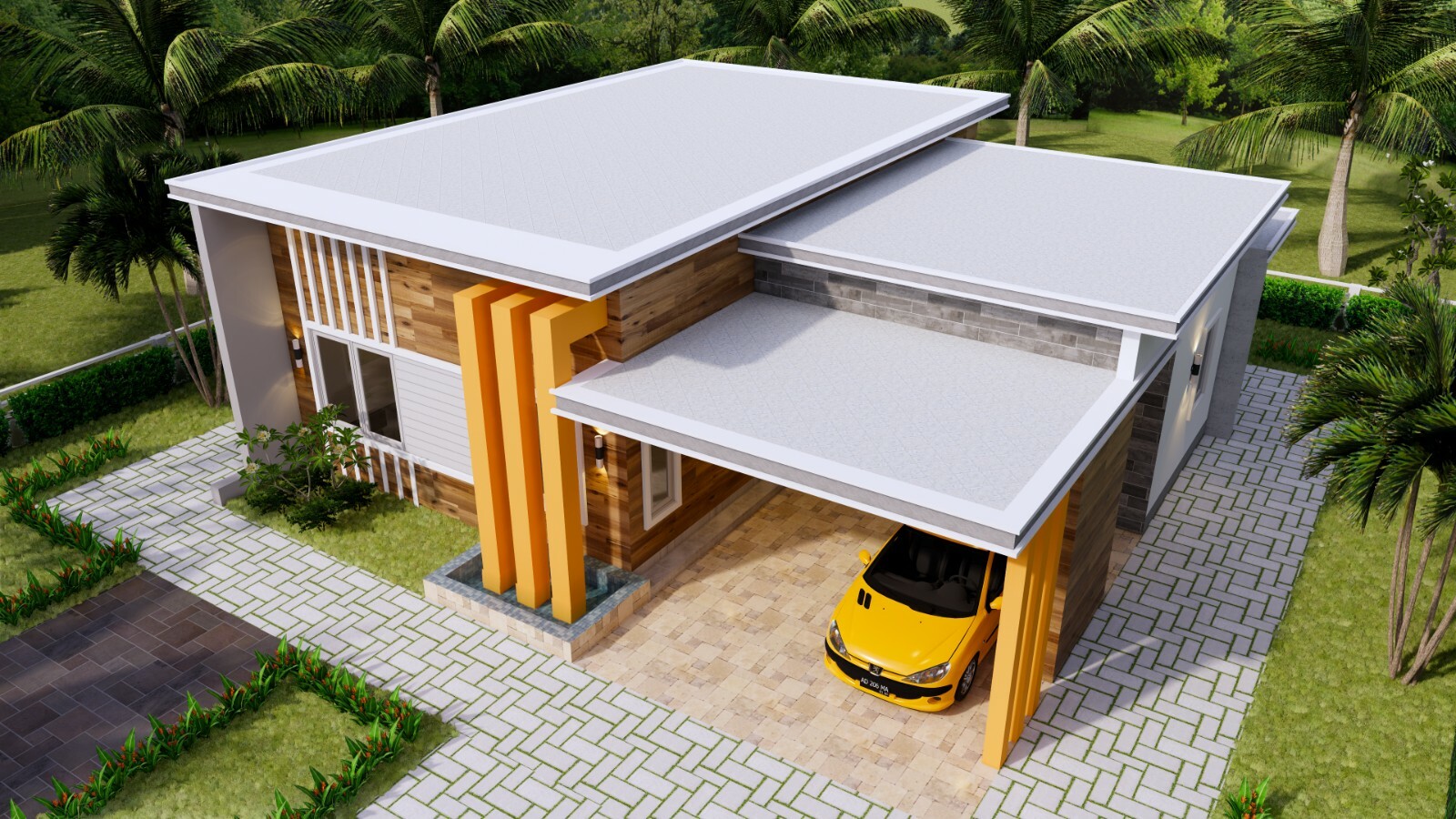 40×36 Feet House Plans 12×11 Meter 3 Beds 3 Baths Flat Roof PDF (A4 Hard Copy)