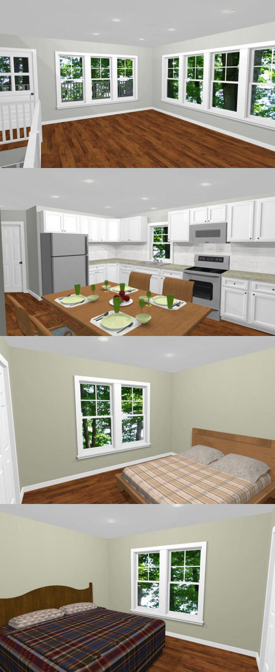 30×32 House — 2 bedroom 1.5 Bath — 961 sqft — PDF Floor Plan — Model 1D
