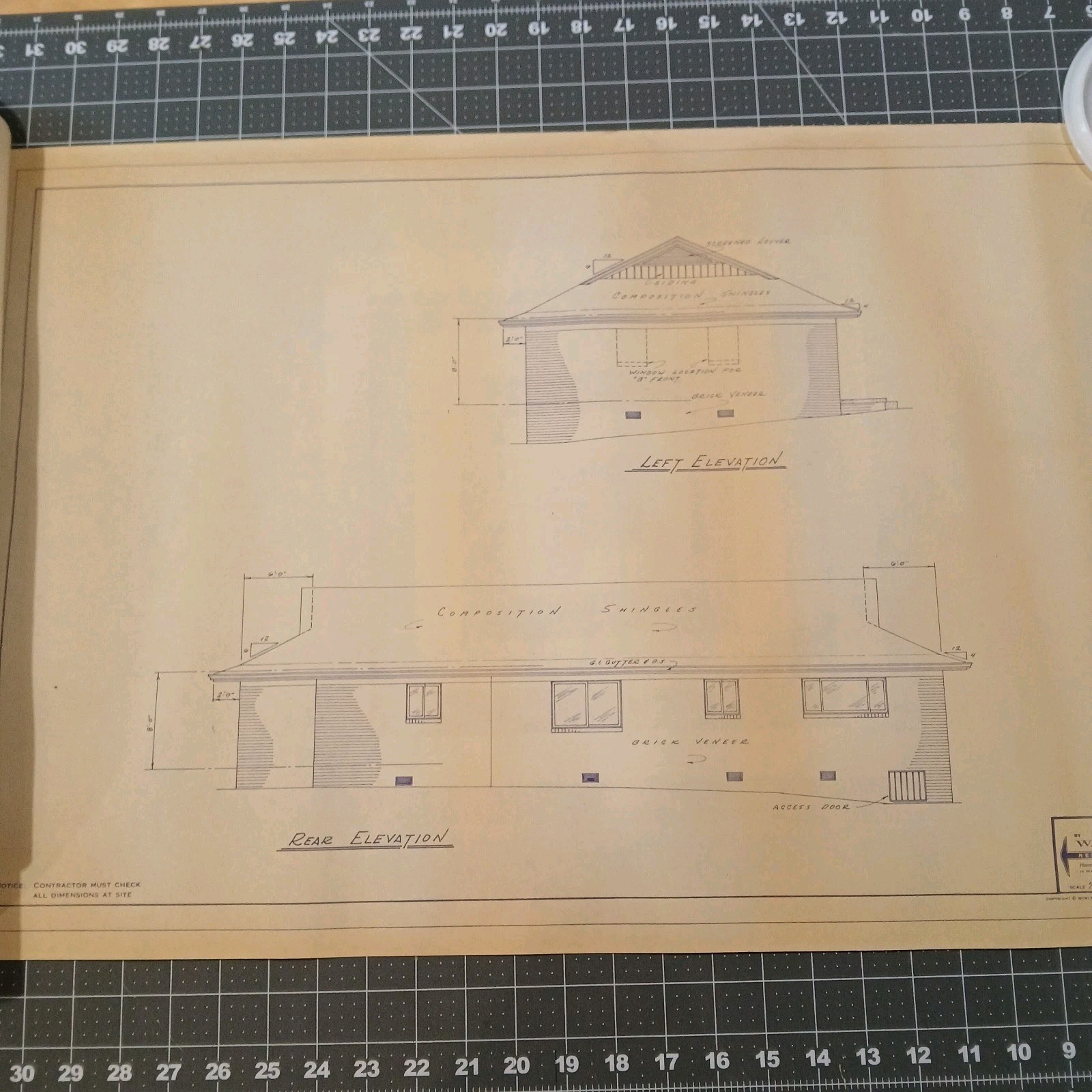 MCM 1966 House Blueprint Plans W.D. Farmer Homes Plan #246 1220 sf 60s Ranch Vtg