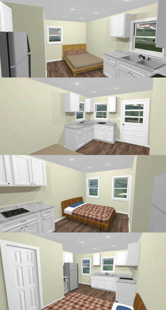 16×16 Tiny Duplex — 441 sq ft — PDF Floor Plan — Model 23B