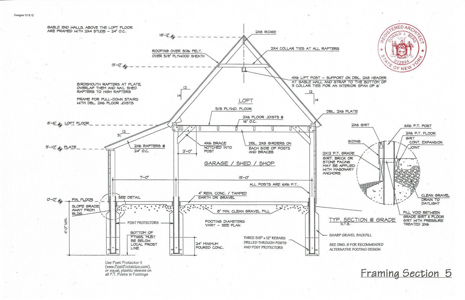 Woodberry Car Barn and Shop with Loft – 3 Complete Sets of Plans (eB-112×3)