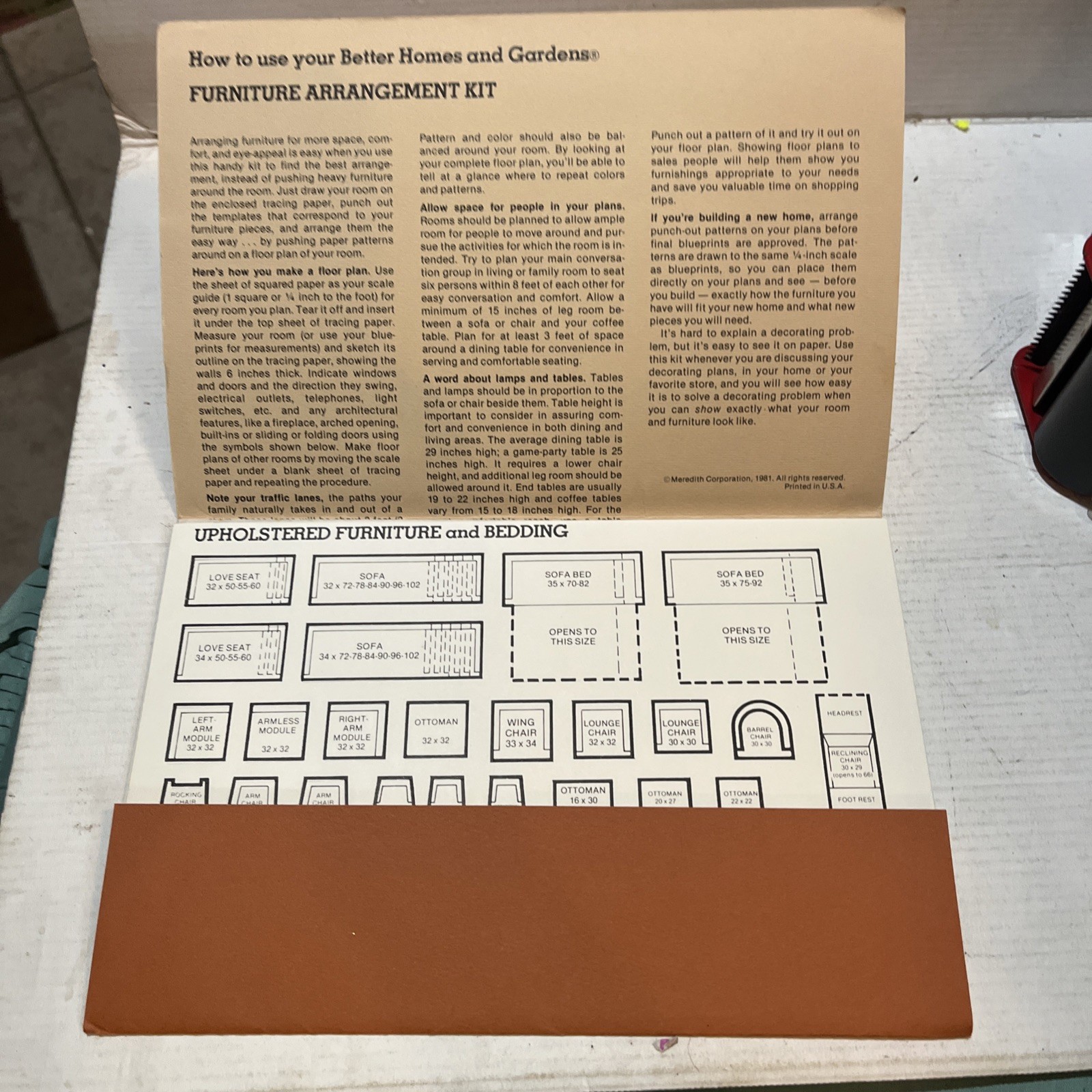 Rare Unused Vintage 1981 Better Homes And Gardens New Furniture Arrangement Kit!