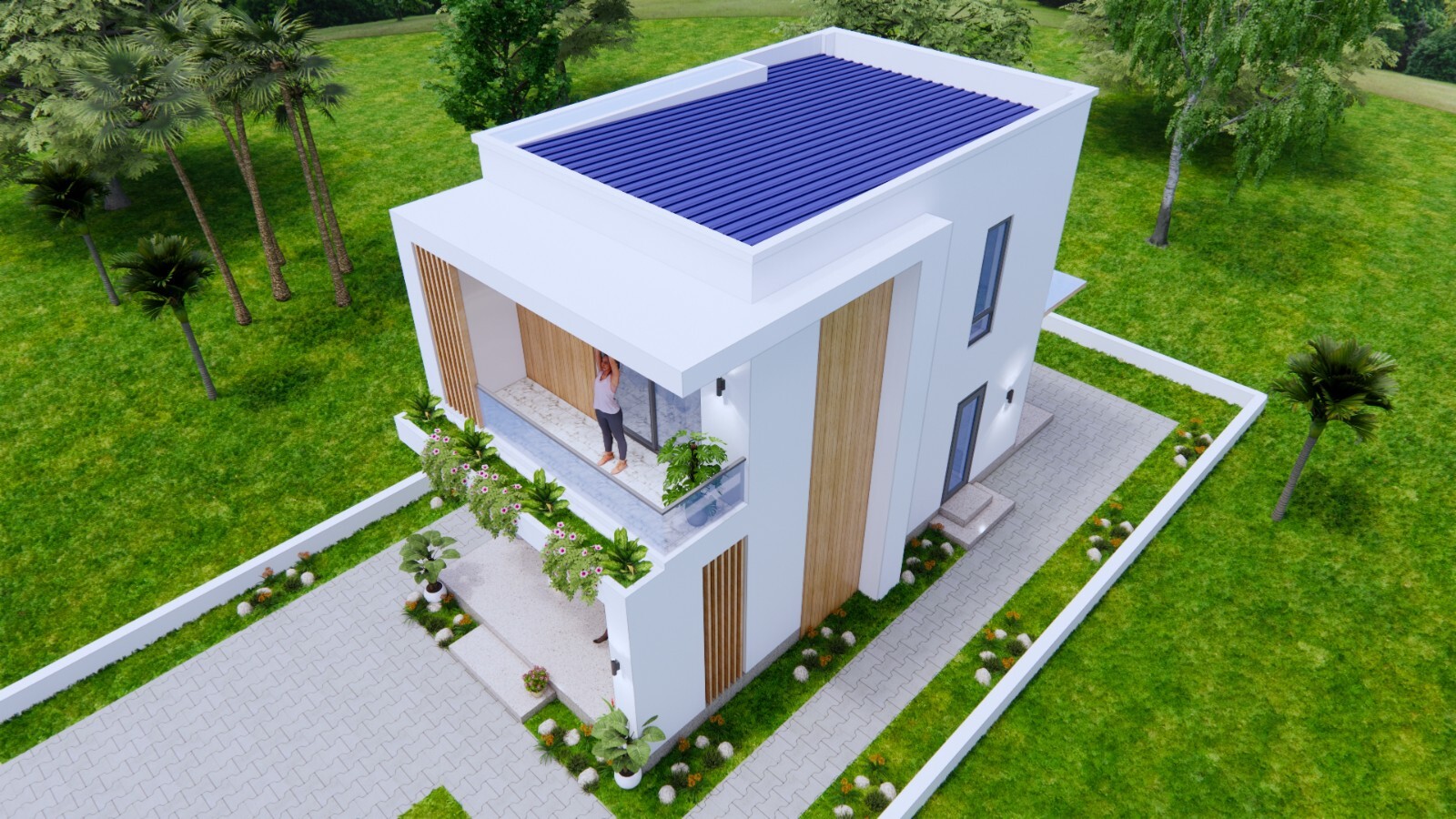 16×30 Feet Small House Plan 4.7×9 Meter 2 Bed 2 Bath Hidden Roof (A4 Hard Copy)