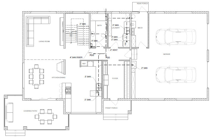 72’x42’ 3 Beds, 2 Baths Elegant Cottage Architectural Build Plans PDF Download.
