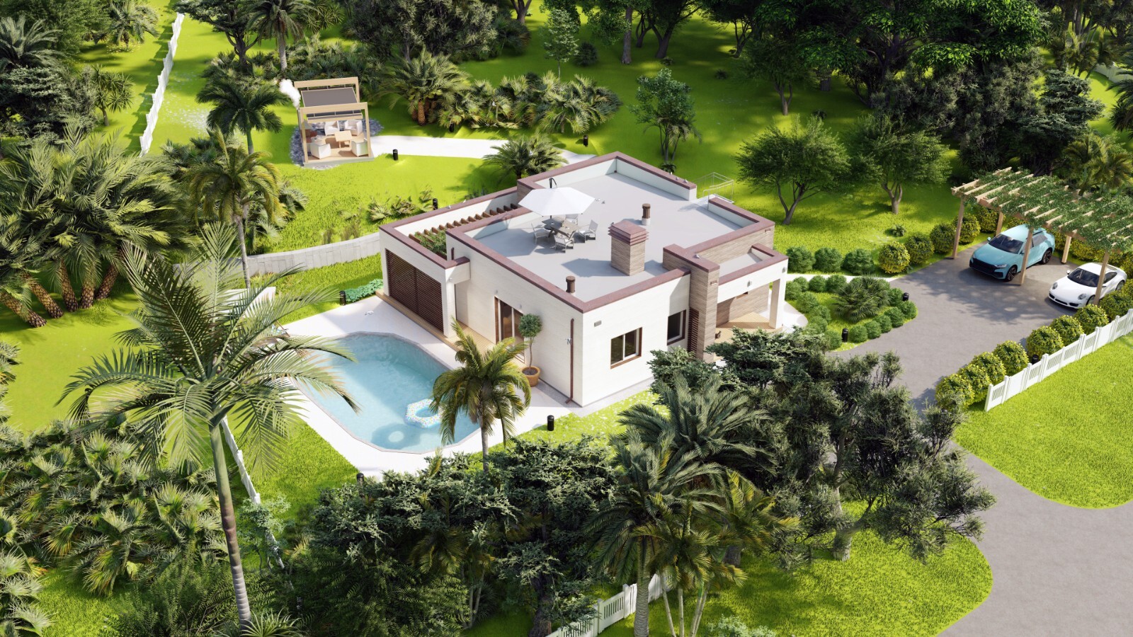 Flat House 2 Bed, Bathroom, Terrace, CAD Blueprints Metric/Imperial