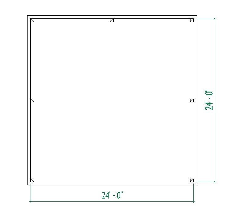 24’x24′ Carport plans/ Double Car Carport Blueprints/Wood Pavilion Construction