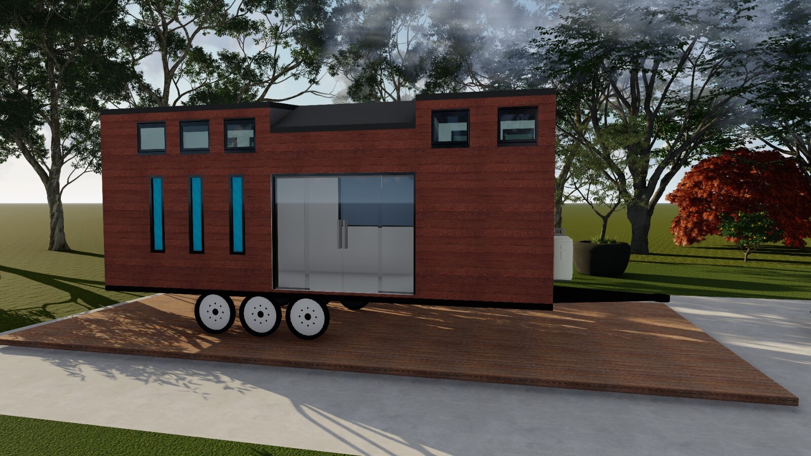 Tiny Mobile Home Building Plans – 26’x8′ with 207sqft Living Space and Mezzanine