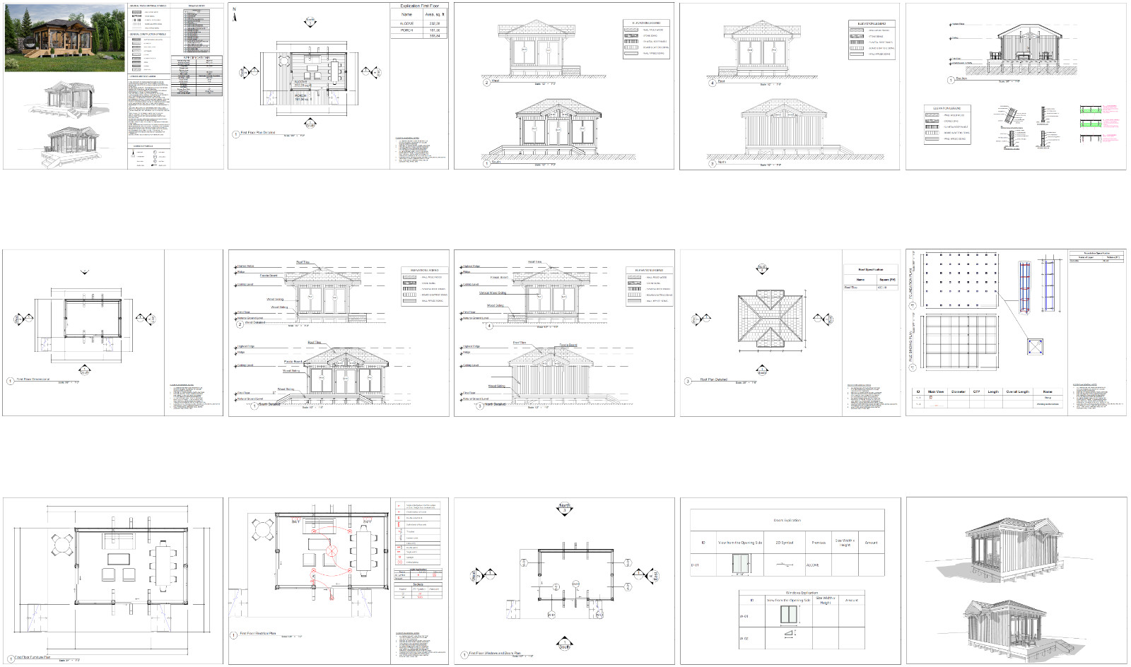 25×18 Backyard Office / Bar / Tiny House Architectural Build Plans PDF Download