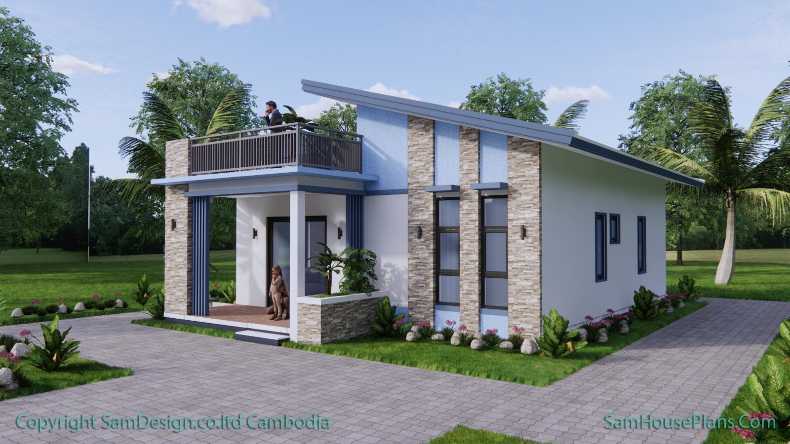 26×36 Small House Plan 8×11 Meter 2 Beds 2 Baths Small Shed (A4 Hard Copy)