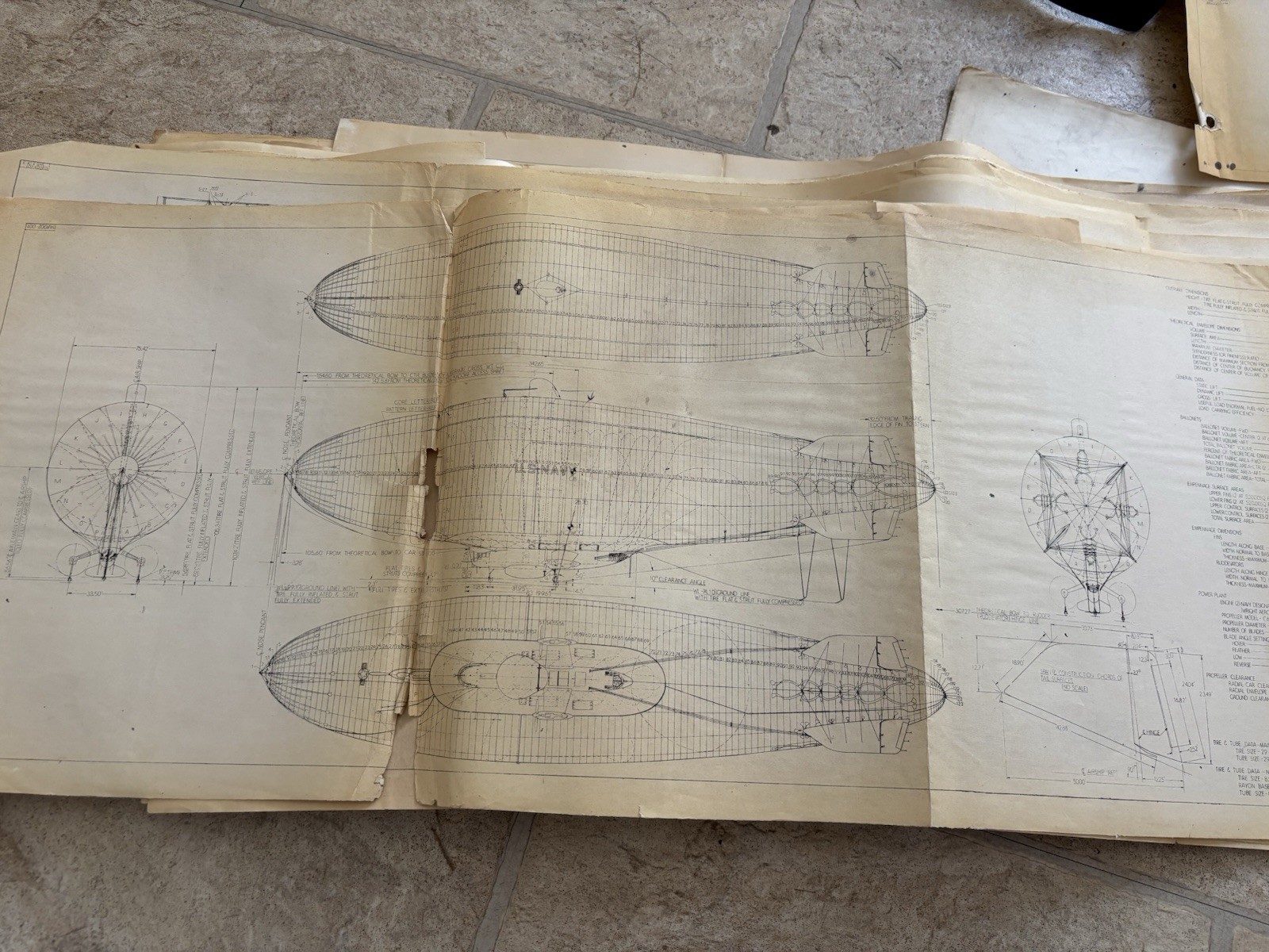 Goodyear Aircraft Corporation Airship Inboard Profile Blueprint