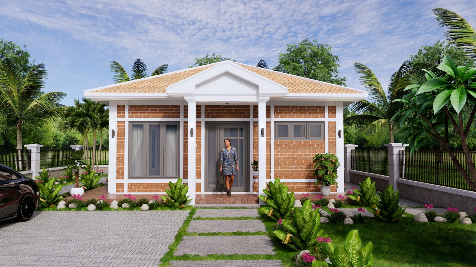 23×26 Feet Tiny House Plans 7×8 Meter 1 Bed 1 Bath Hip Roof PDF (A4 Hard Copy)
