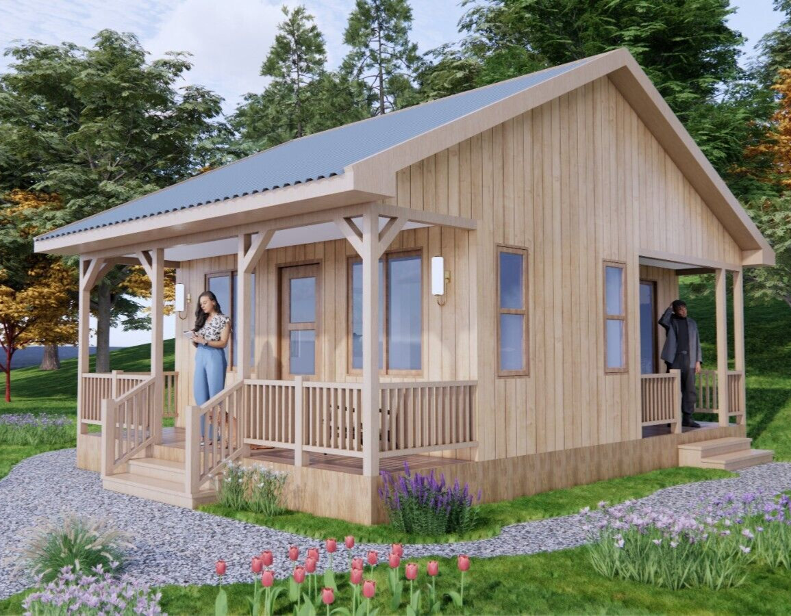 18×21 Shed Plan 1 Bed 1 Bath 5.5×6.5 Meter (PDF and A4 Printed Plans)