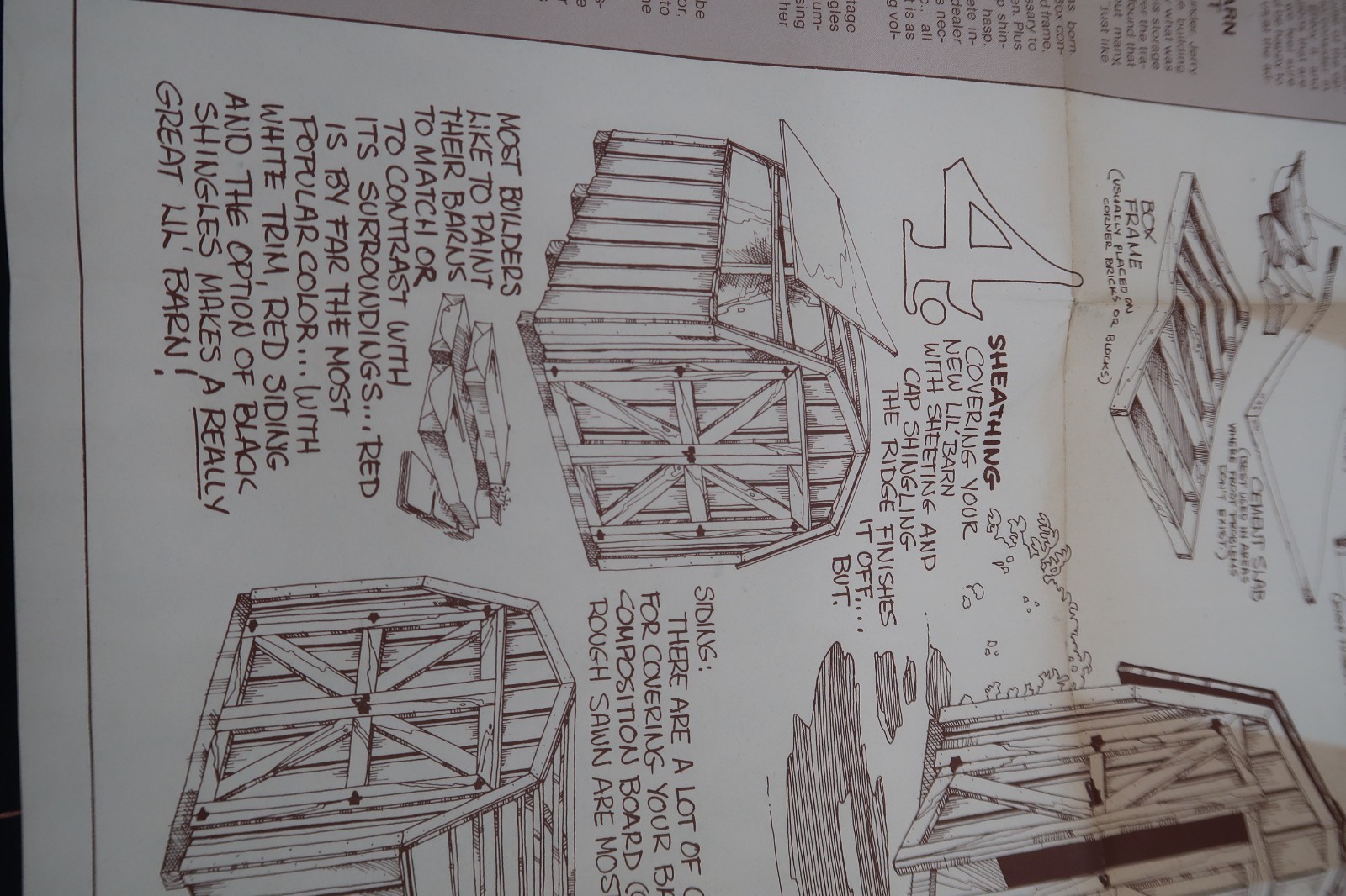 Vtg Barn Kit Build Instructional Information Ephemera 1978 Jer MFG. USA Unusual