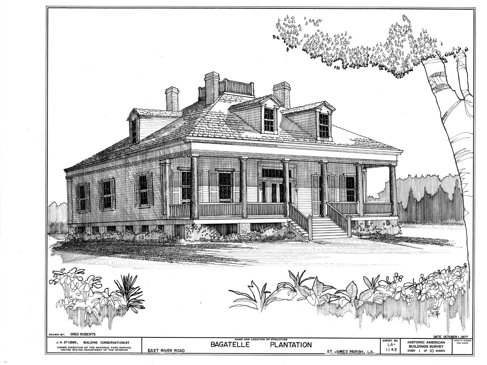 Single-story Southern Style Elegant Home, Beautiful Porch, Architectural Plans