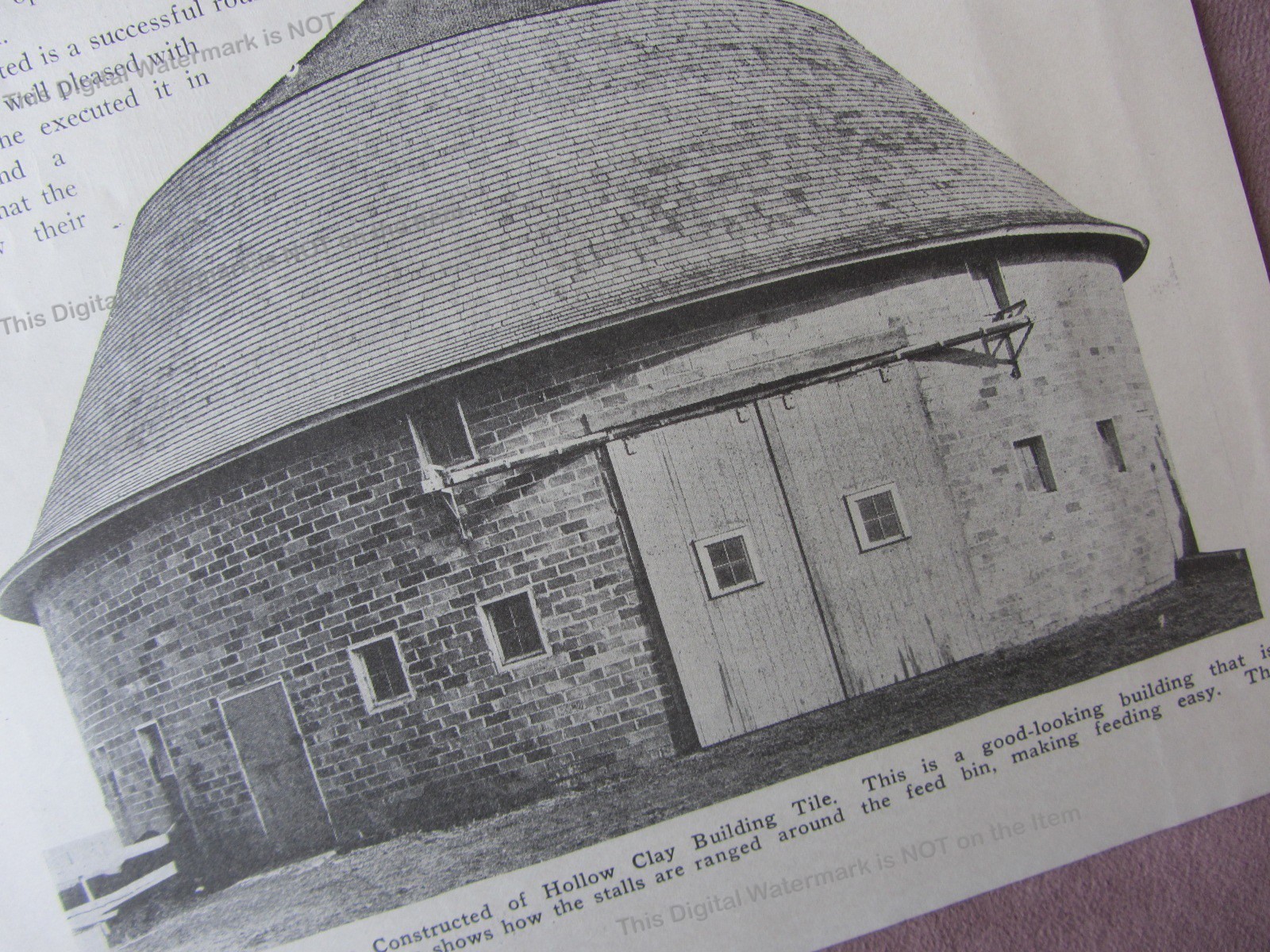 1919 Article Farm Building Ideas* Round Horse Barn Construction Layout Clay Tile