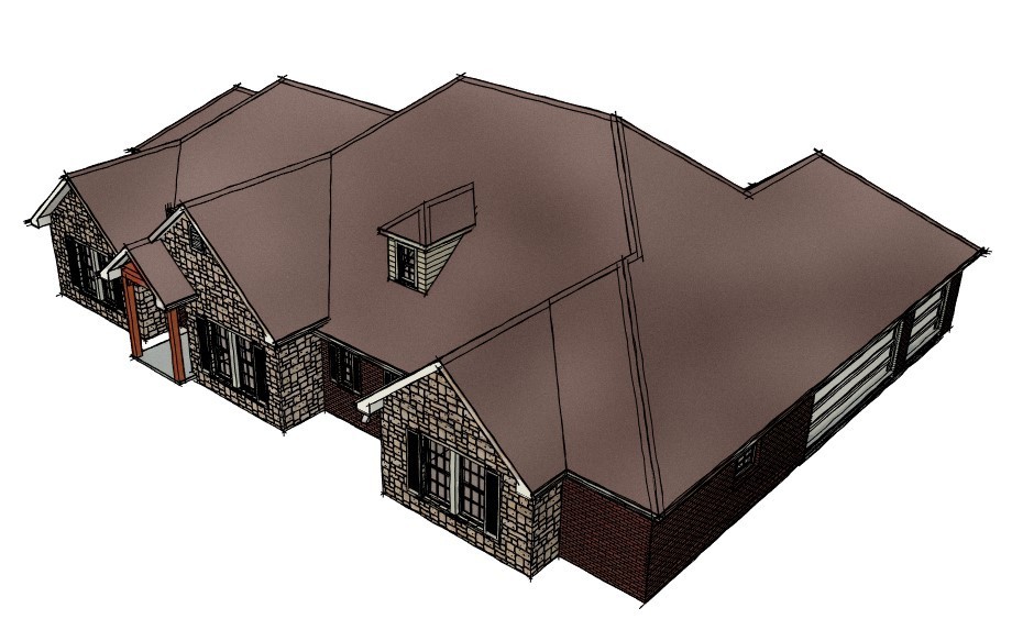 Construction Plans/ 2650 SF Conditioned space House w/3 car garage 4BR 2.5 Baths