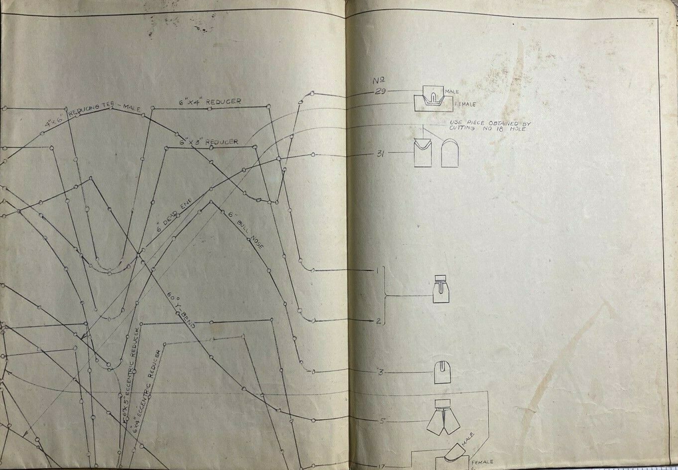 Pittsburgh Coke And Iron Company Mid Century Modern Technical Drawings 1943